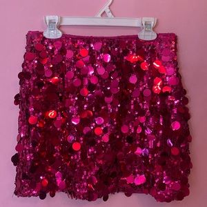 Pink Sequin Skirt